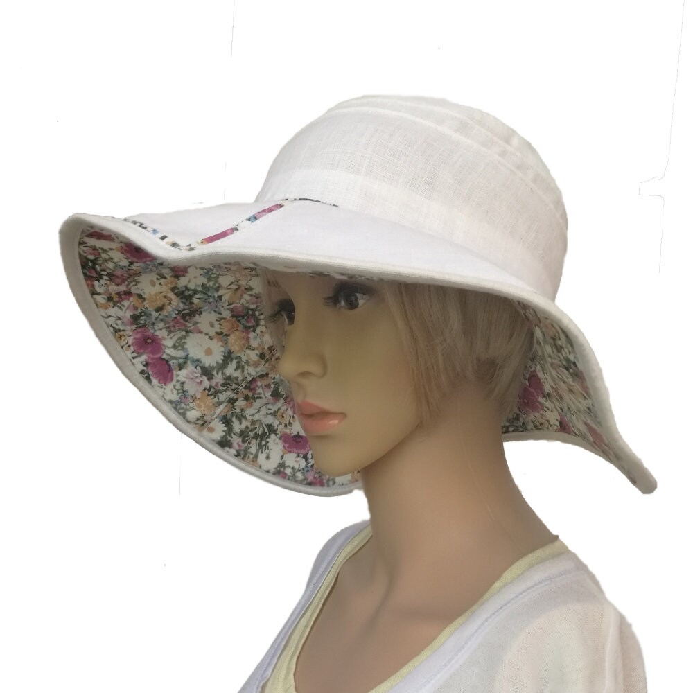 White sun womens hat Wide brim hat women Trendy summer hat Etsy