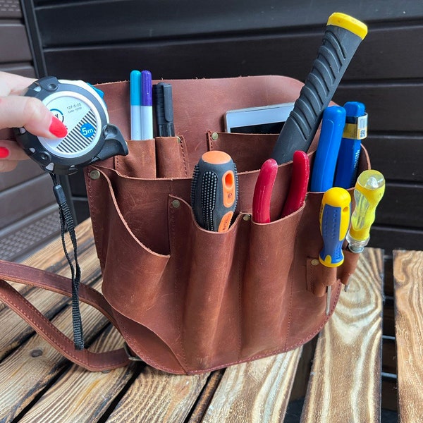 Leather Pocket Tool Pouch Etsy