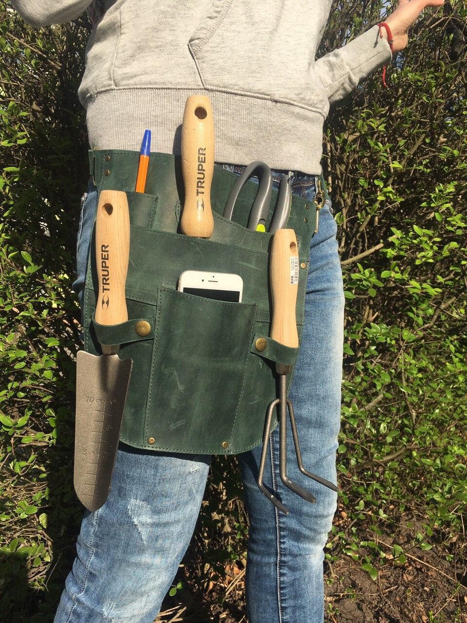 Gift Leather Trowel Holder Leather Hand Fork Holder Garden Etsy