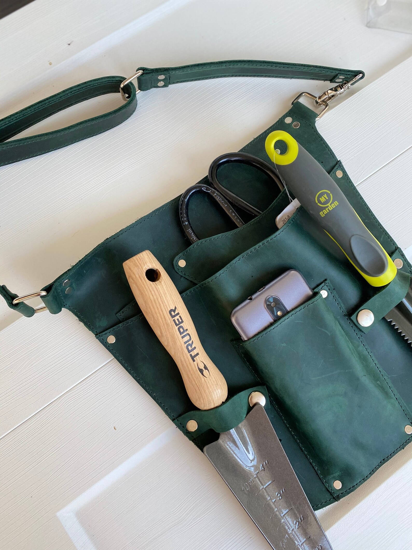 Gift Leather Trowel Holder Leather Hand Fork Holder Garden Etsy