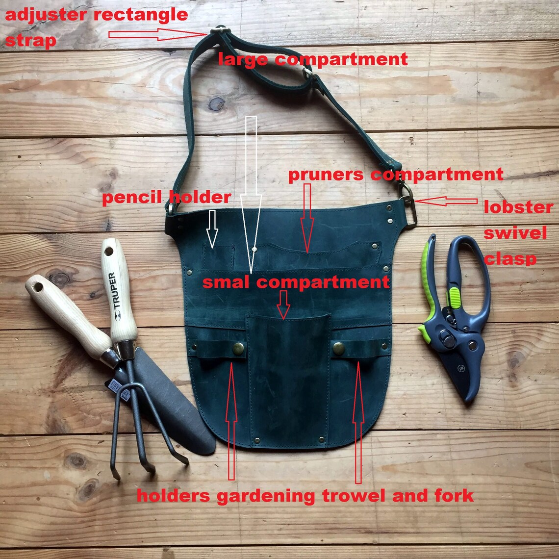 Gift Leather Trowel Holder Leather Hand Fork Holder Garden Etsy