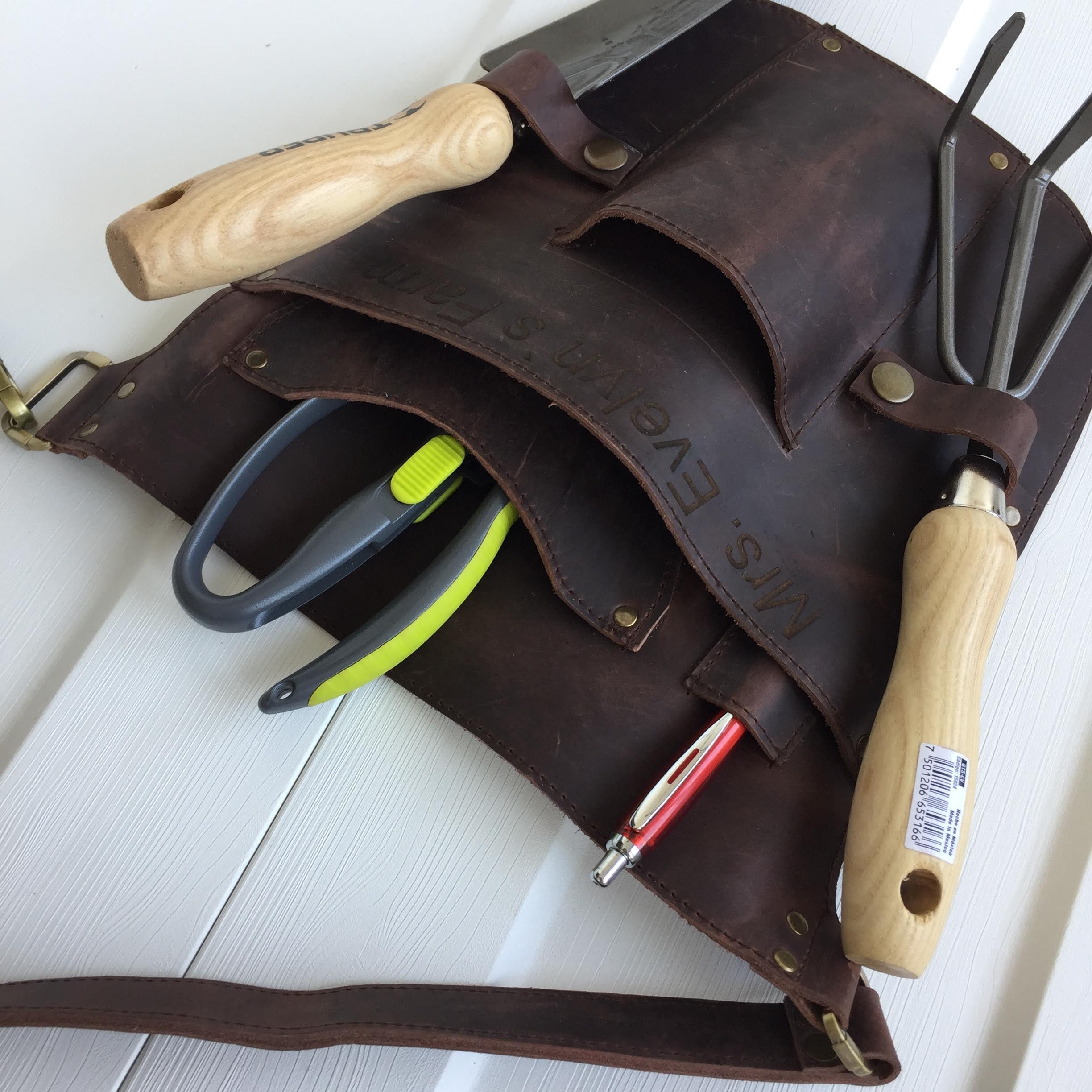 Gift Leather Trowel Holder Leather Hand Fork Holder Garden Etsy