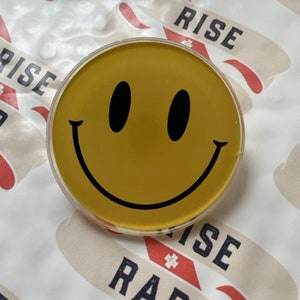 Smiley Face Acrylic Pin | Smile Pin | Lapel Pin | Yellow Smiley Face | Smile Acrylic PIn