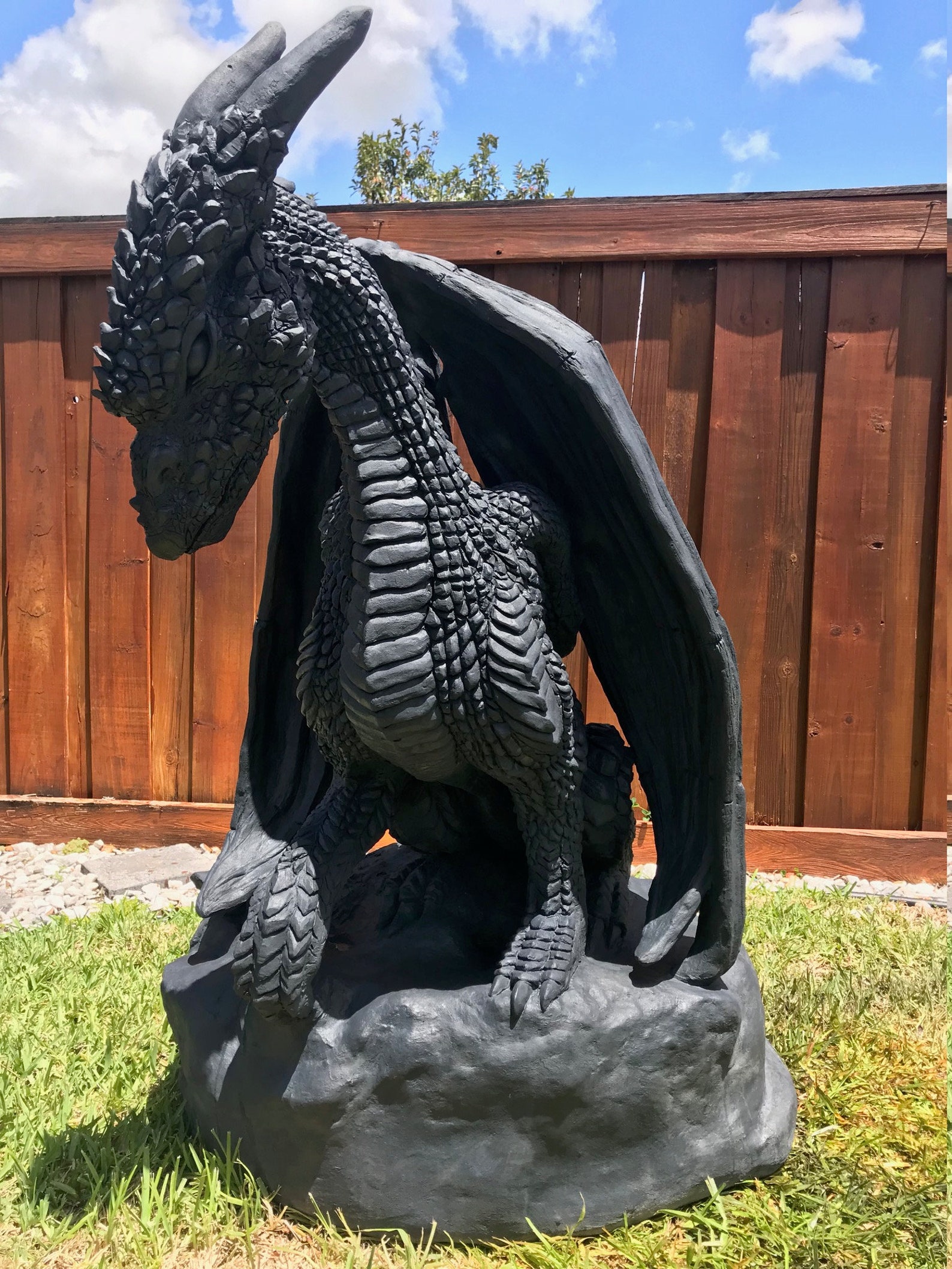 6 Ft Permanent Outdoor Dragon Sculpture Etsy