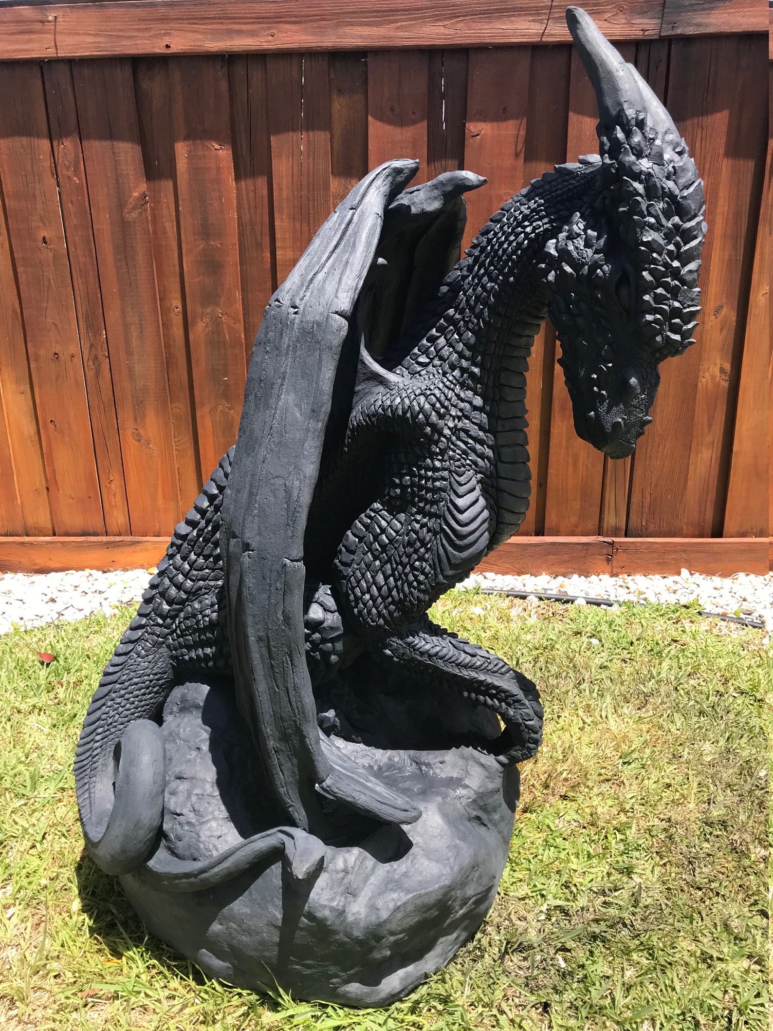 6 Ft Permanent Outdoor Dragon Sculpture Etsy