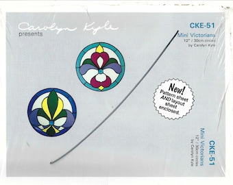 Two Round Mini Victorian-style Stained Glass Pattern NEW CKE-51 - good beginner patterns