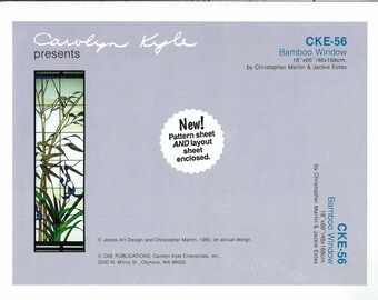 Bamboo Window Stained Glass Pattern NEW CKE-56 - Large pattern