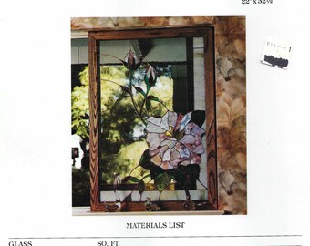 Wild Roses Stained Glass Pattern NEW Judy Miller HT-7 22" x 32.5"