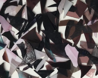 Purple Mixed Stained Glass pieces for Mosaic or Art Craft - 8 oz