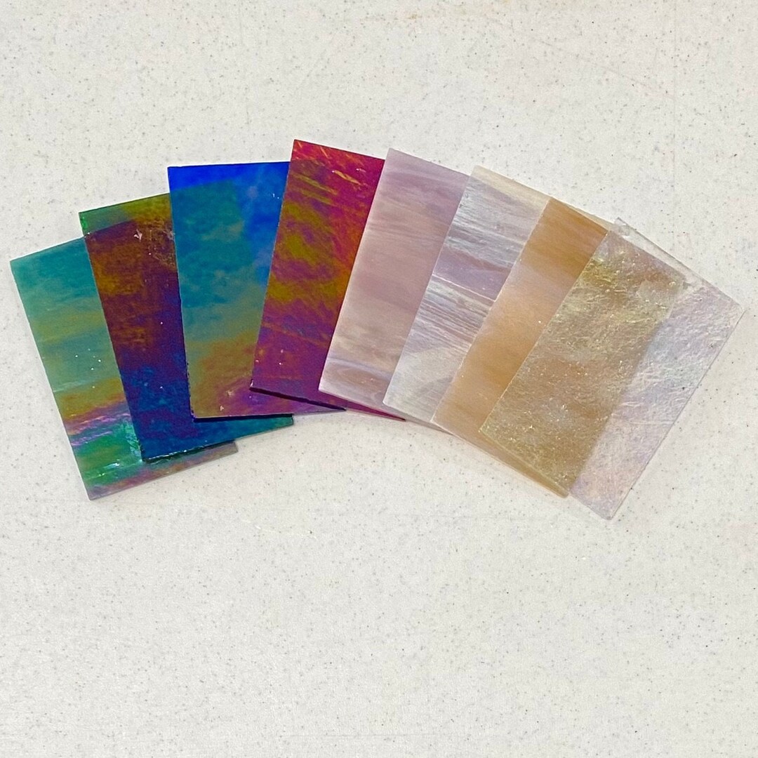 Iridescent Stained Glass Sample Set of 8 Etsy