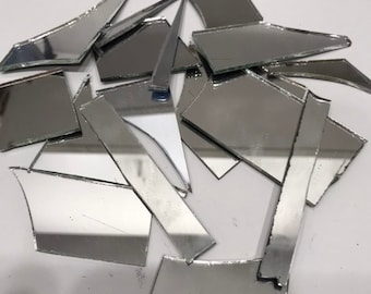 Mirror Glass pieces for Mosaic or Art Craft - 8 oz