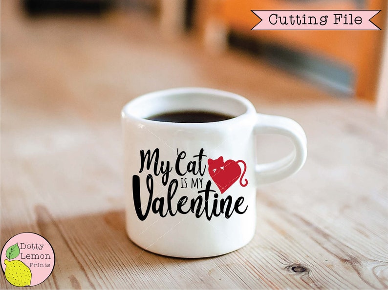 Valentine SVG Cat Mom Love Heart Valentines Day svg My Cat | Etsy