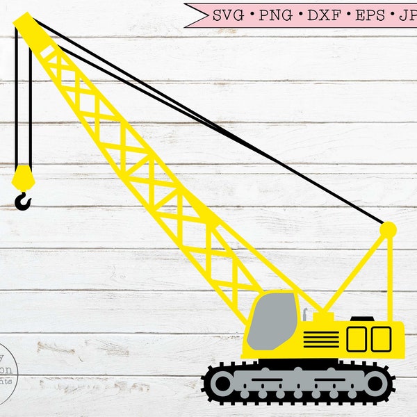 Construction svg, Crane svg Tractor svg Kids Birthday Boy Girl svg files for Cricut Downloads Silhouette Clip Art