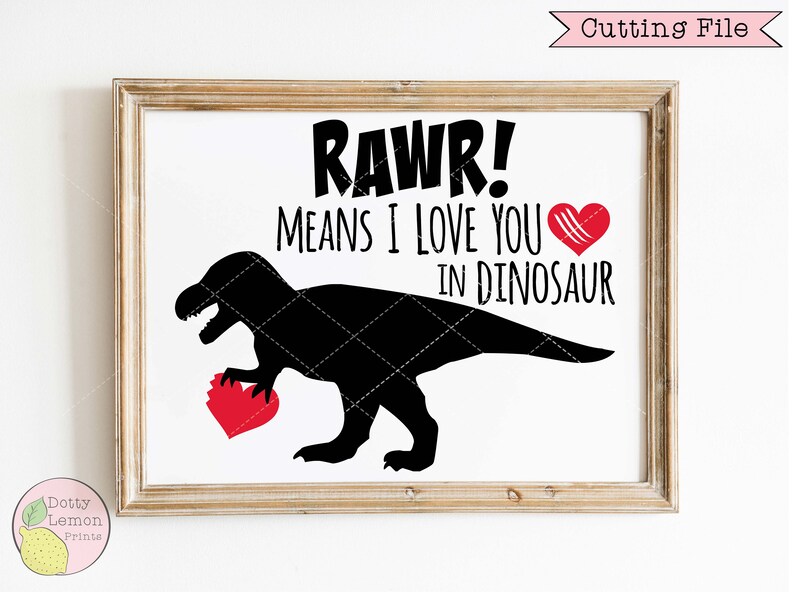 Download Dinosaur Valentine SVG Heart Valentines Day svg I Love You | Etsy
