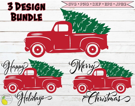 Download Free Christmas Truck Svg Bundle Red Truck Farmhouse Christmas Svg Etsy SVG Cut Files