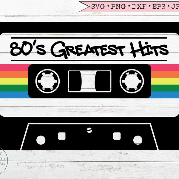 1980 Vintage svg Rainbow Cassette Tape svg, 40th Birthday Greatest Hits svg Gay Pride svg files for Cricut Downloads Silhouette Sublimation