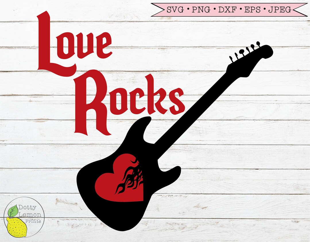 Guitar Valentine SVG, Heart Valentines Day Svg Music Love Rocks Svg Boy ...
