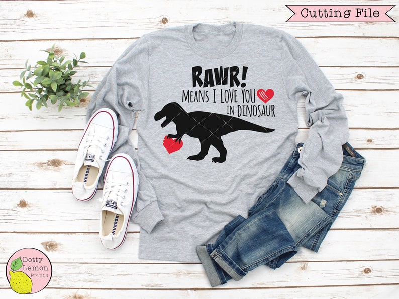 Download Dinosaur Valentine SVG Heart Valentines Day svg I Love You | Etsy