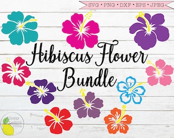 Summer svg, Beach svg Hawaiian svg Hibiscus Flower Bundle Tropical Vacation svg files for Cricut Downloads Silhouette Clip Art