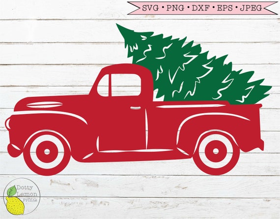 Christmas Truck Svg Red Truck Farmhouse Christmas Tree Svg Etsy