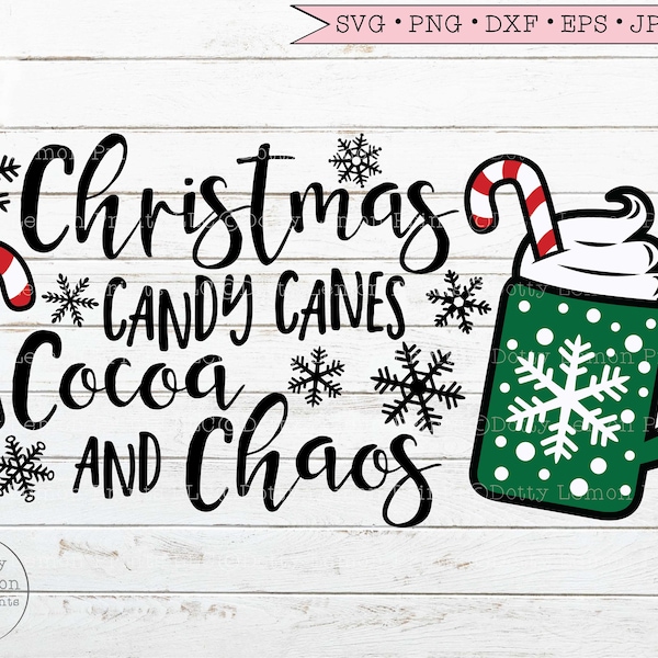 Christmas svg Hot Chocolate svg Snowflake svg Candy Cane svg Files for Cricut Downloads Silhouette Sublimation Laser Cutter