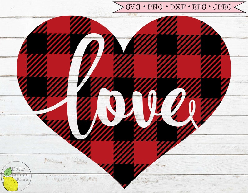 Download Love Valentine svg Buffalo Plaid Red Heart Valentines Day ...