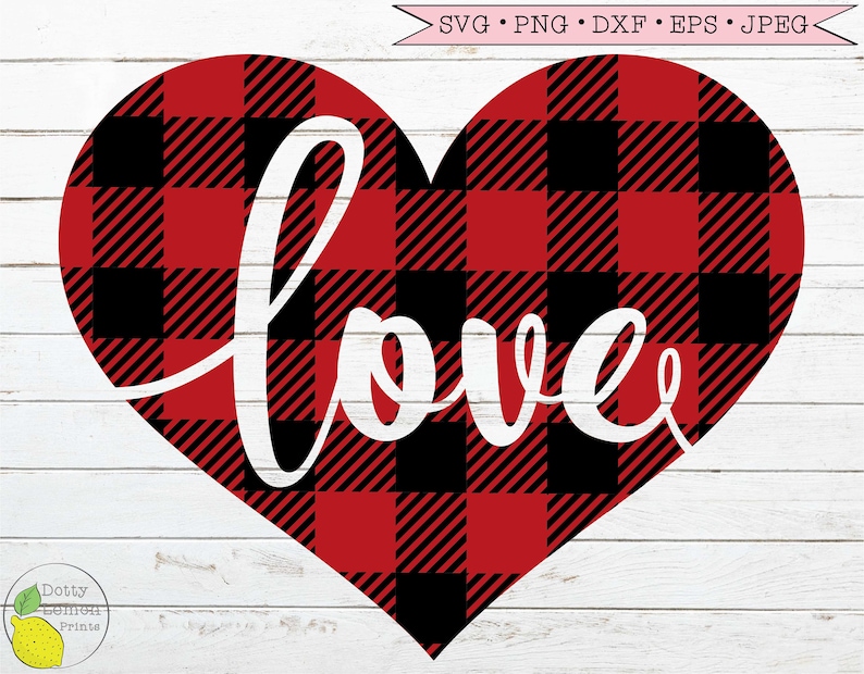 Download Love Valentine svg Buffalo Plaid Red Heart Valentines Day ...