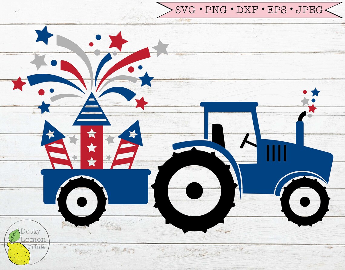 4th of July Tractor svg Summer svg Country svg Amercian Flag Etsy
