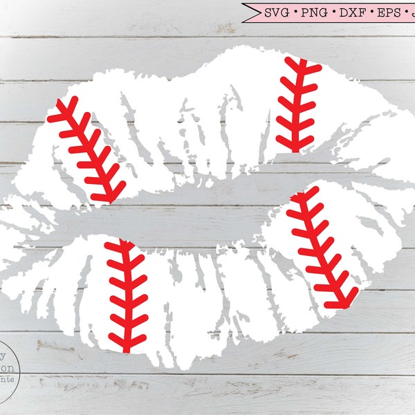 Baseball svg, Baseball Mom svg Lips svg, Baseball stitches Love Baseball Distressed svg files for Cricut Downloads Silhouette Clip Art