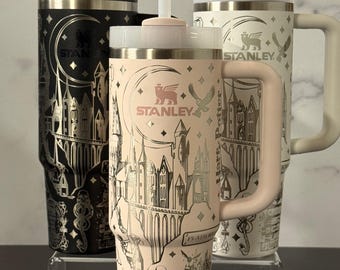 Vaso de mago Stanley grabado con láser