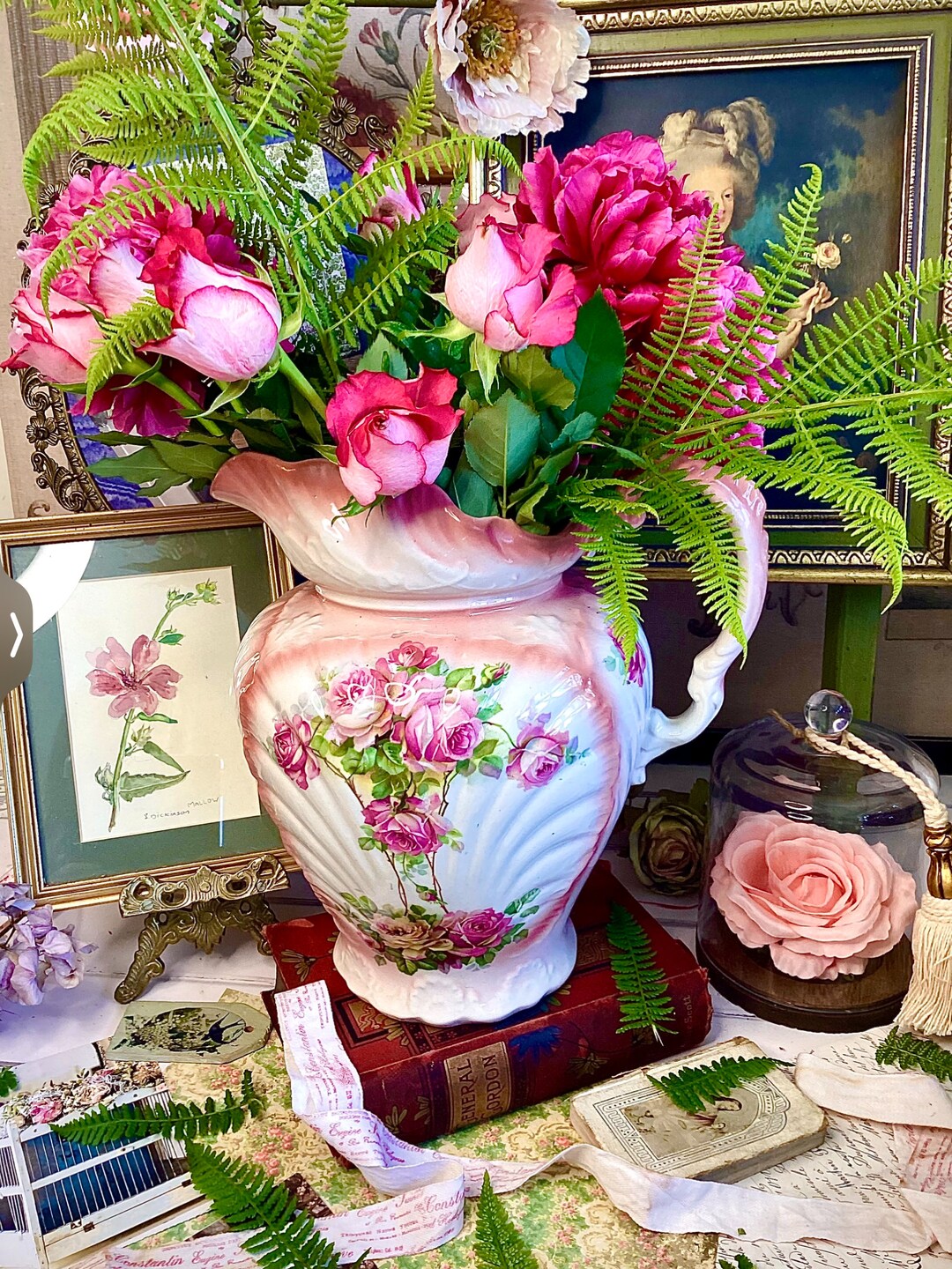 Beautiful Victorian Water Jug Decorative Jug/vase Vintage Etsy