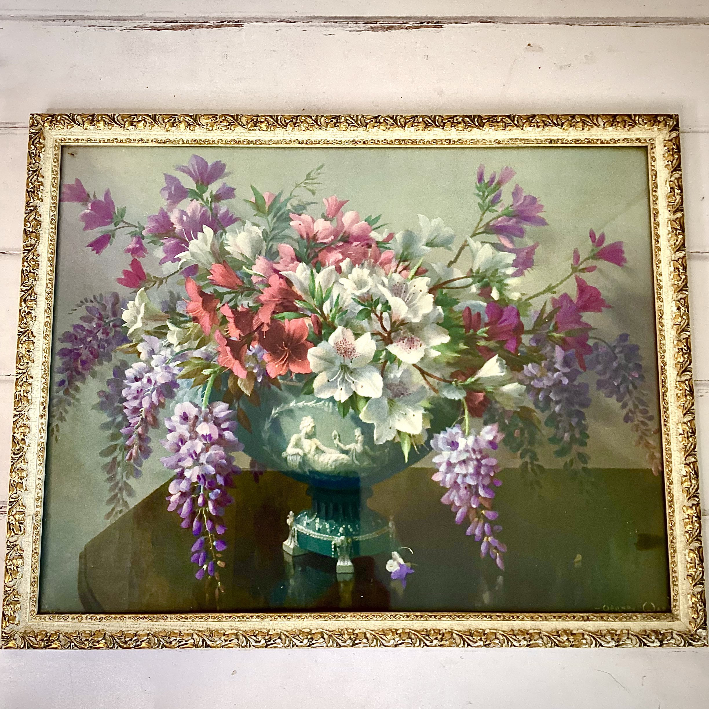 Beautiful Vintage Signed Framed Floral Print From the Lid of a - Etsy UK
