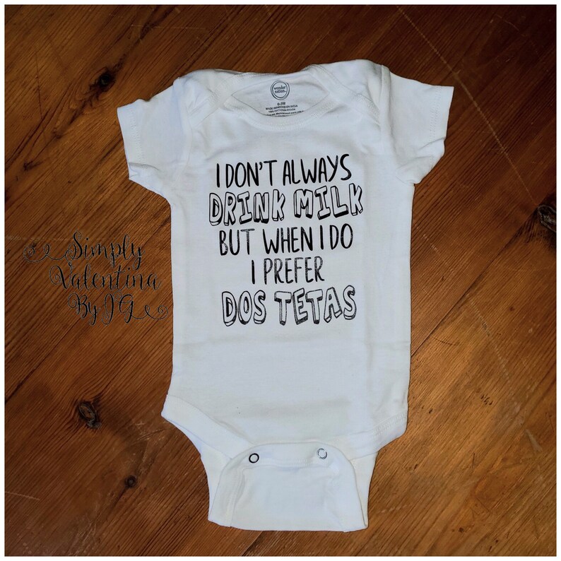 Baby Boy I Prefer Dos Tetas! Baby Shower Gift Funny baby bodysuit Baby Girl