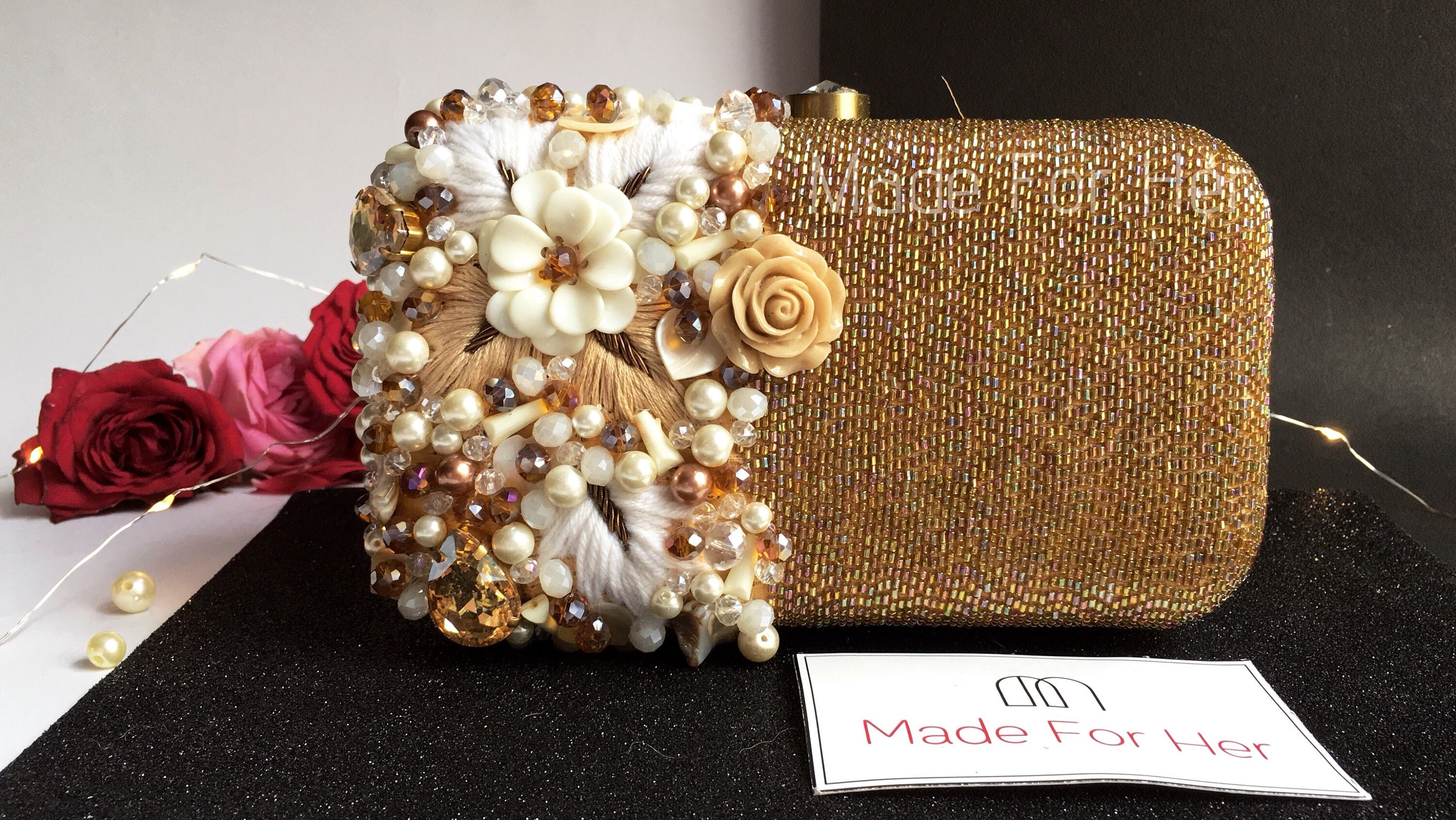 gold bridal clutch