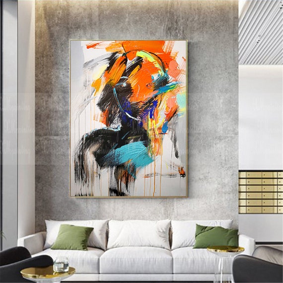 Abstract Figure Painting Canvas Wall 