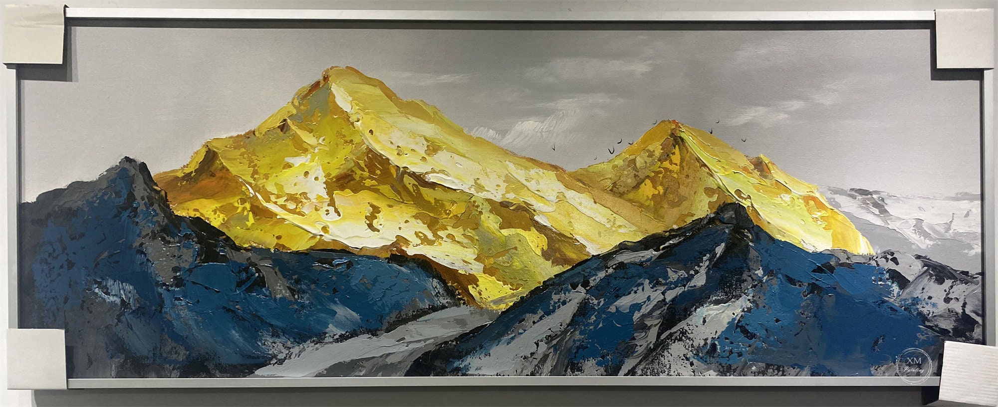 Großes Leinwandbild 'Berglandschaften' – 152,4 X 76,2 Cm, Abstraktes Aquarell, Fertig Zum Aufhängen