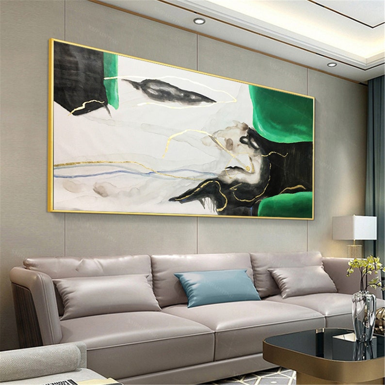 Abstract Green Painting Handmade Wall Art Pictures for Wall Etsy