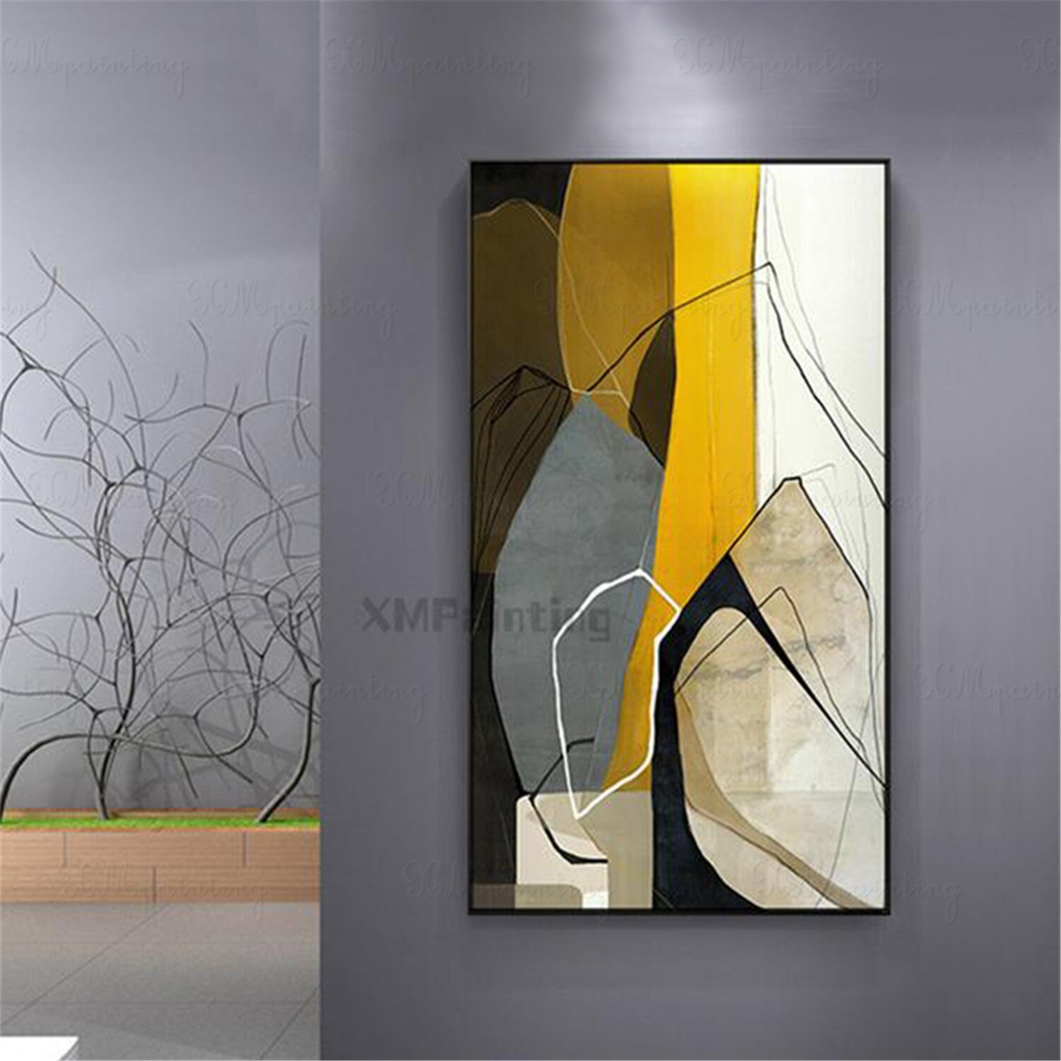 Gold art abstract painting canvas art wall art pictures for Etsy