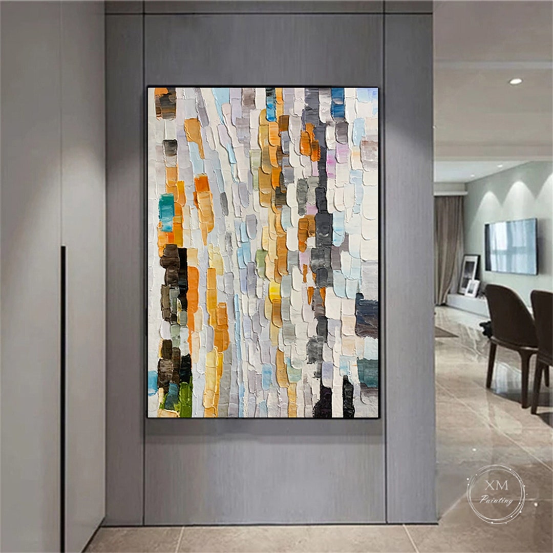 Abstract Painting on Canvas Acrylic Painting Frame Wall Etsy