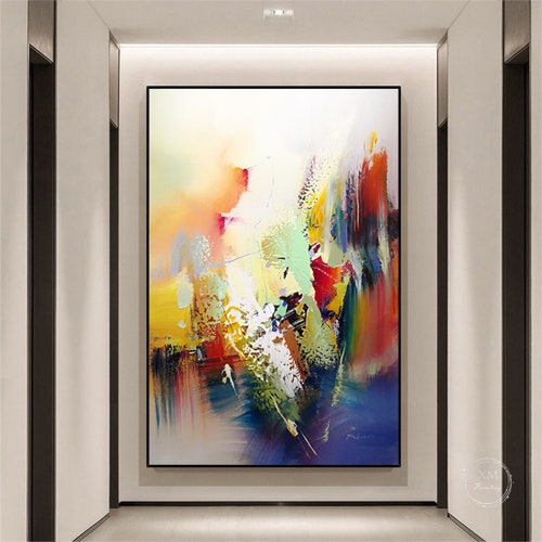 Abstract Painting Acrylic Wall Art Original Artindustrial Etsy