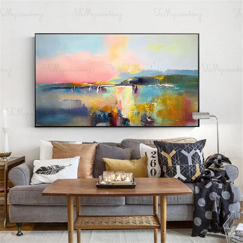 Gold Art Landscape Abstract Paintings On Canvas Wall Image 0
