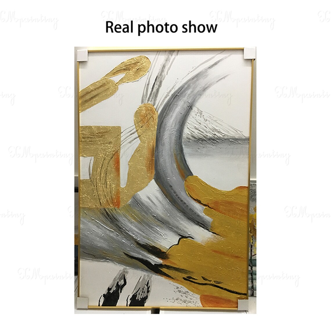 Gold Leaf Abstract Paintings Canvas Wall Art for Living Room - Etsy