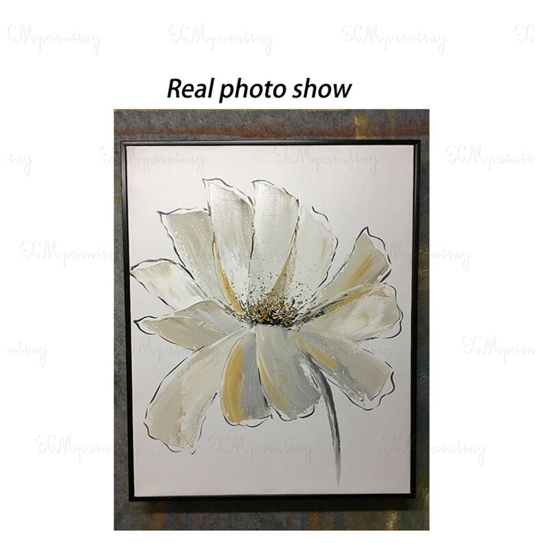 2 pieces gold art flower abstract painting canvas wall art Etsy