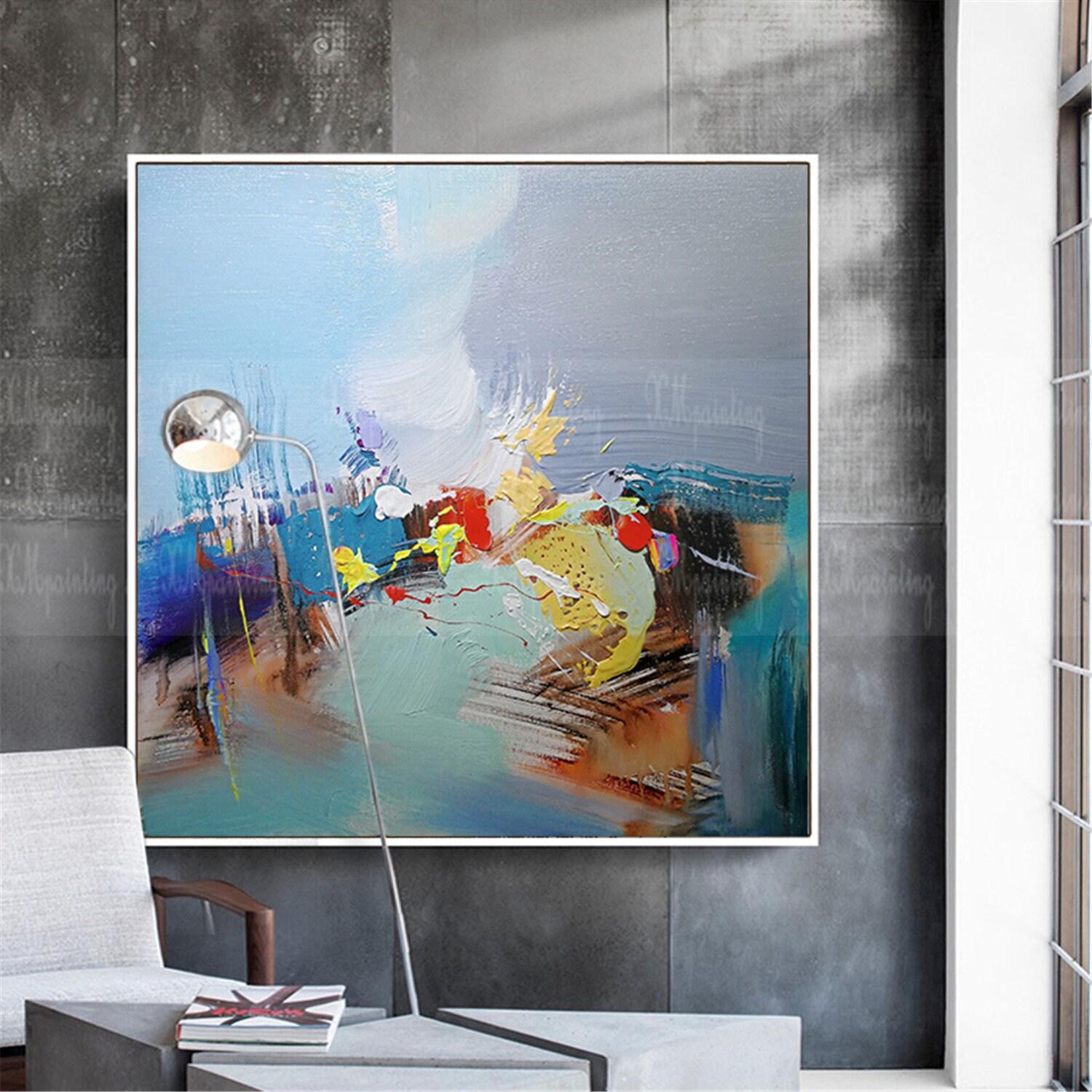 Pintura abstracta de acrílico original sobre lienzo oro arte | Etsy