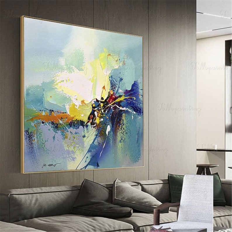 Original Acrylic Abstract Painting on Canvas Wall Art Frame Etsy