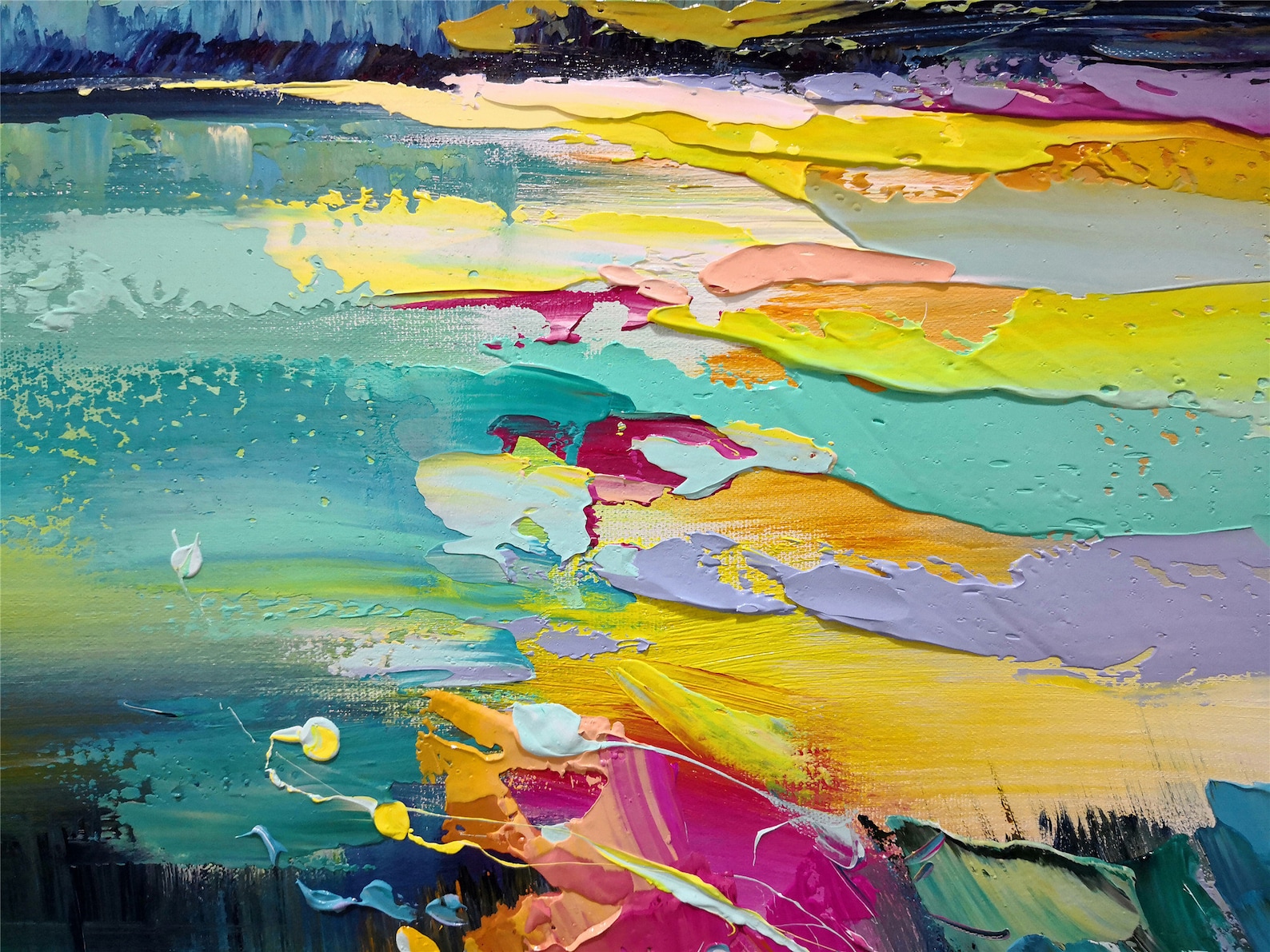 Green Artwrok Abstract Painting Framed Wall Art Picture for Etsy