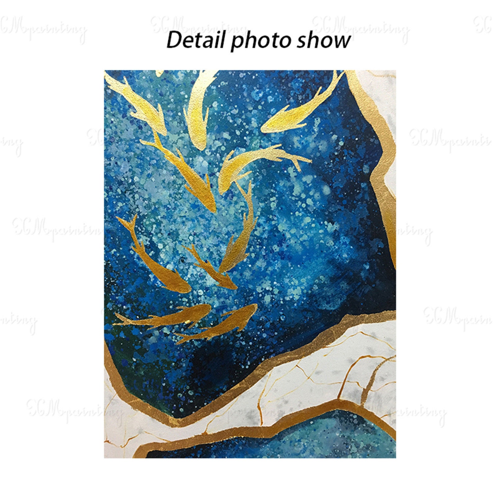 3 Pieces Gold Leaf Abstract Painting on Canvas Wall Art Etsy