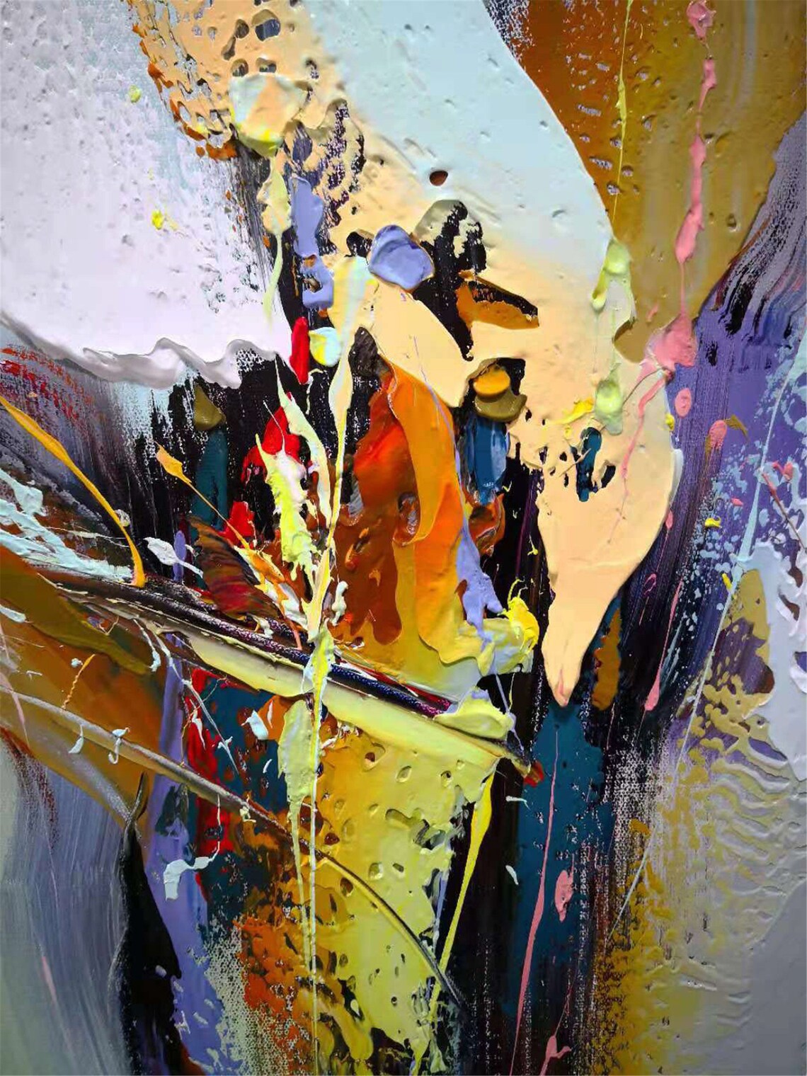 Original Light Green Abstract Painting on Canvas Acrylic Etsy