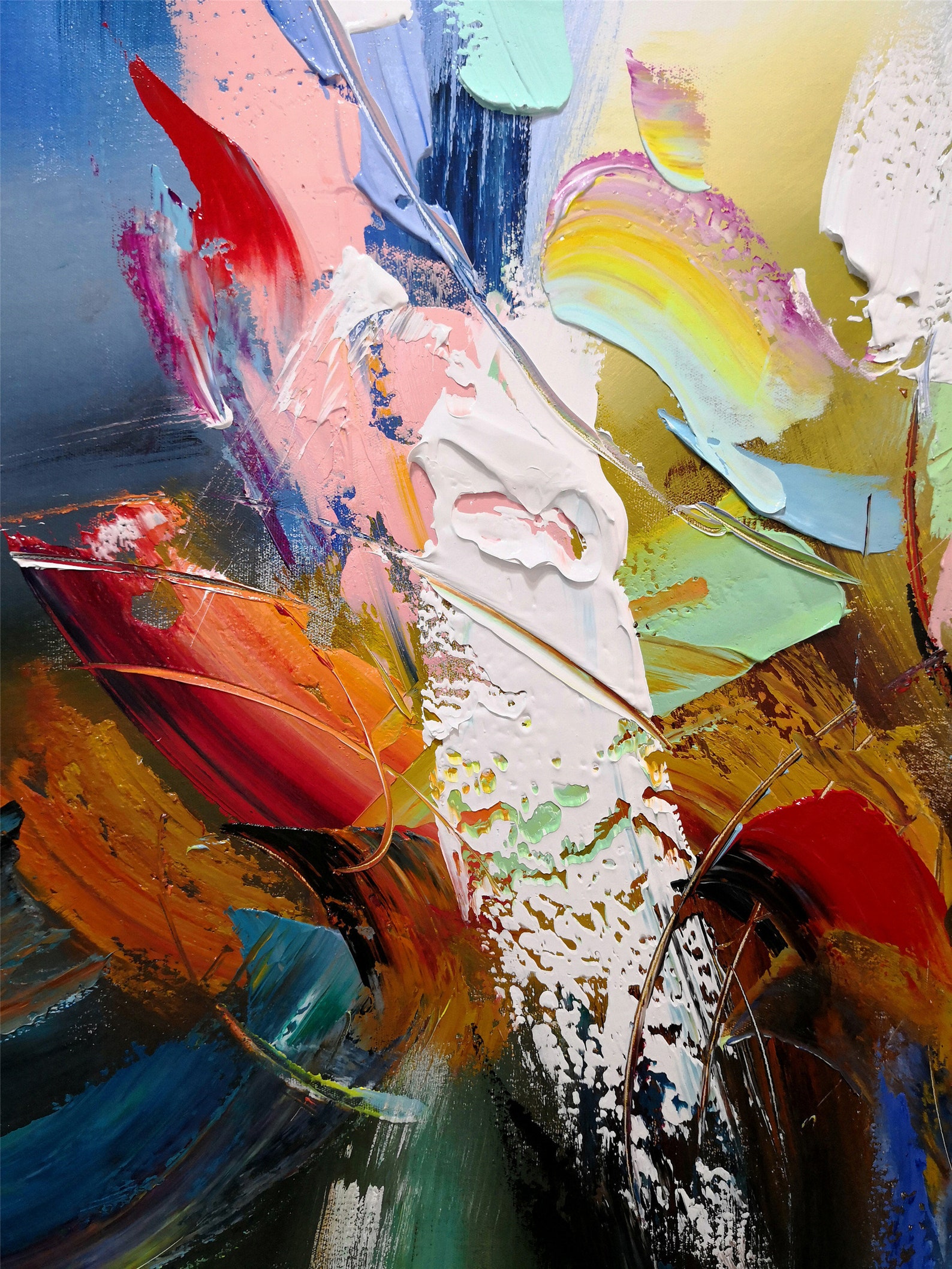 Navy Blue Abstract Paintings Canvas Wall Art Picture for Etsy