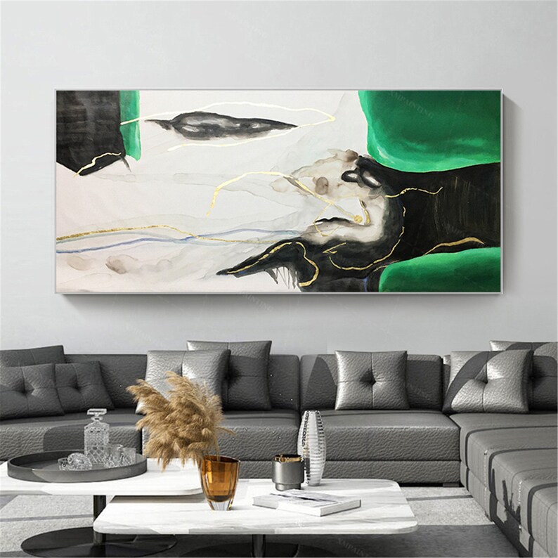 Abstract Green Painting Handmade Wall Art Pictures for Wall Etsy